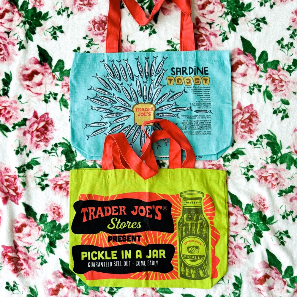 new trader joe’s canvas tote set PICKLE + SARDINES